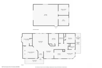 Floor Plans for Home and Garge with bonus rooms.