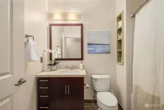 Hall bath with tub