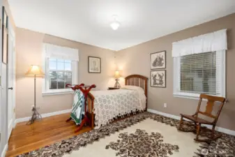 Main floor bedroom could easily fit a queen-size bed
