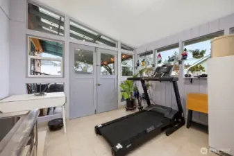 Great exercise space overlooking the backyard