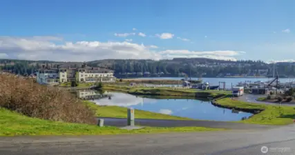The Inn at Port Ludlow adjacent to the Port Luldow 300 slip marina.