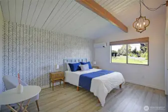 Another GENEROUS in size...bedroom w/new flooring, lighting, decorator details, NEW AC/heat splits and plenty of closet space too.  FULLY furnished with everything you need to love living in this wonderful VIEW home on Camano Island