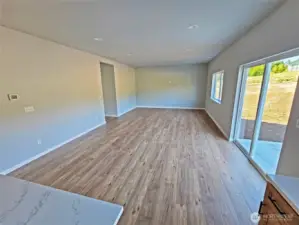 Great Room off of the kitchen. Slider access to the concrete BBQ  patio