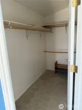 Primary walk in closet.