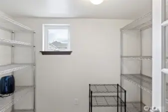 Additional storage area near kitchen or office space