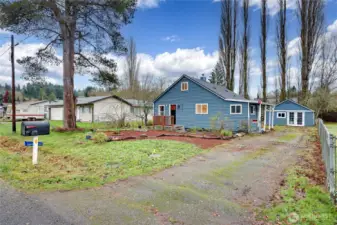 This home is situated on a large lot with a detached garage. Room to park RV, boat or toys.