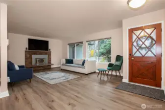 enter into the open floor plan