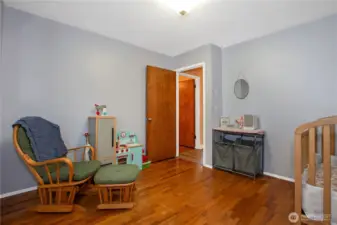 Bedroom #1 with hardwood floors