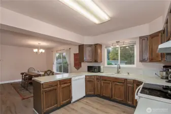 Kitchen open to the Dining Room