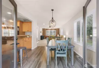 French doors open to outside patio