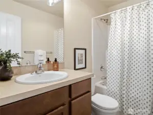 Upstairs full bathroom- with shower & tub.
