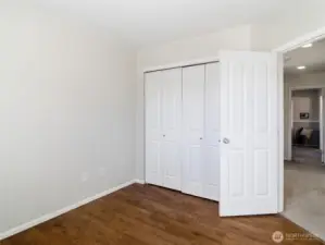 Upstairs bedroom 2- same size bedroom and 1, no carpets in here either!