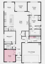 Additional Highlights Include: Base cabinets with sink at laundry room, 48" linear electric fireplace at great room, study in place of flex, gourmet kitchen, and whole house blinds.