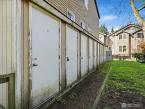 Dedicated storage on the east side of the building