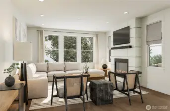 Pictures of Model Home Interior Renderings. Not pictures of actual home. Features, colors, layout may vary.