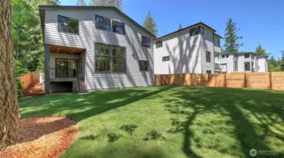 Leveled and fully-fenced backyard.