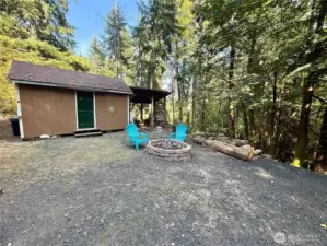 Enjoy your morning cup of coffee watching the wildlife on the covered deck.