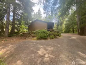 More parking and long driveway for privacy on extra-large lot.