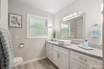 - Full bathroom includes tub