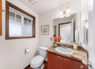 The half bath on the main floor.