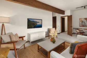 Downstairs bonus room features a deck with views, new carpet and a closet. There is a separate entrance that may be used for this level.