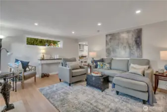 The layout is so comfortable with the living room open to the kitchen.