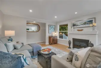 Or turn around and look back towards the front door to see if your friends are coming up the gorgeous wide staircase or still dawdling by the porch swing.