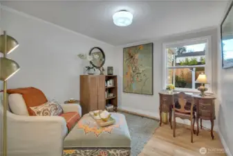 Going down the hall on your left, this room is great for an office or Zen room as it overlooks the backyard.