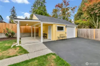 Just want to mention that all the downspouts on the property connect to an underground drainage system which include 2 dry wells--so called because they are porous catchments underground that hold water run-off during heavy rains and naturally dissipate as rain slacks keepings your property stable and firm.