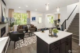 Interior of a furnished Poppy. Finishes and surfaces my differ from subject property.