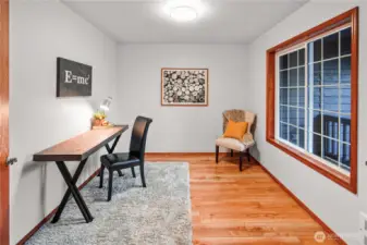 Convenient office/den near the front entry provides flexible use for work, hobbies or extra living space.