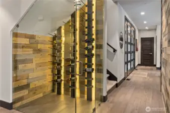 Custom wine room off the kitchen