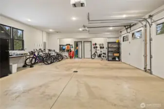 Two car garage with storage