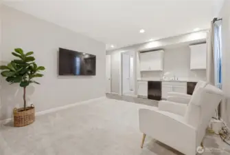 Main floor apartment living room with separate entrance