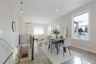 Upstairs great room offers plenty of dining and hosting options