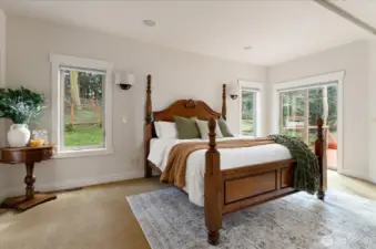 Spacious primary suite with oversized King bed.