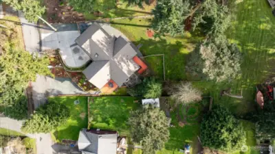 The property extends to along the back tree line.