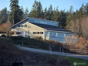 Looking at the back of the Camano Country Club clubhouse.