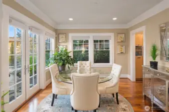 We love how this informal dining area opens right out to balcony. You will enjoy the symphony of seasons both inside and outside your door