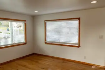 Living room with large widonws