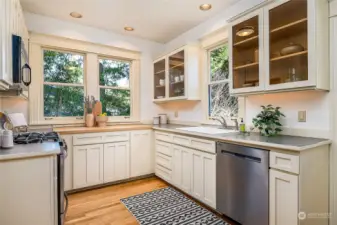 Open kitchen has an adjoining large pantry