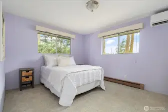 Primary bedroom with its own mini split.