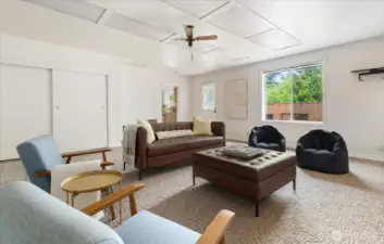 Love the fact you can head out to the deck and back yard here as well.