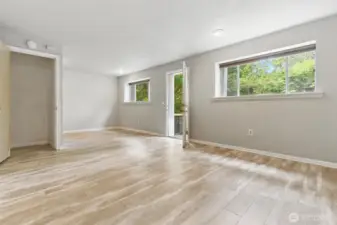 Basement is 3rd bedroom - stairwell door shown on left. Door leading to back patio also
