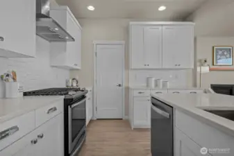 Door leads to large office and pantry