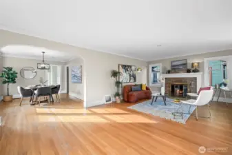 Living area is open & flooded with natural light.