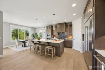 Warm and rich kitchen finishes.