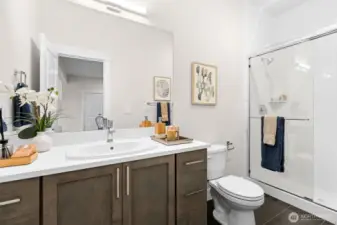 3/4 bath on lower level