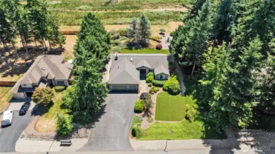 Overview of home and yards plus ALL that parking!