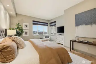 Mt. Rainier view from the bedroom.